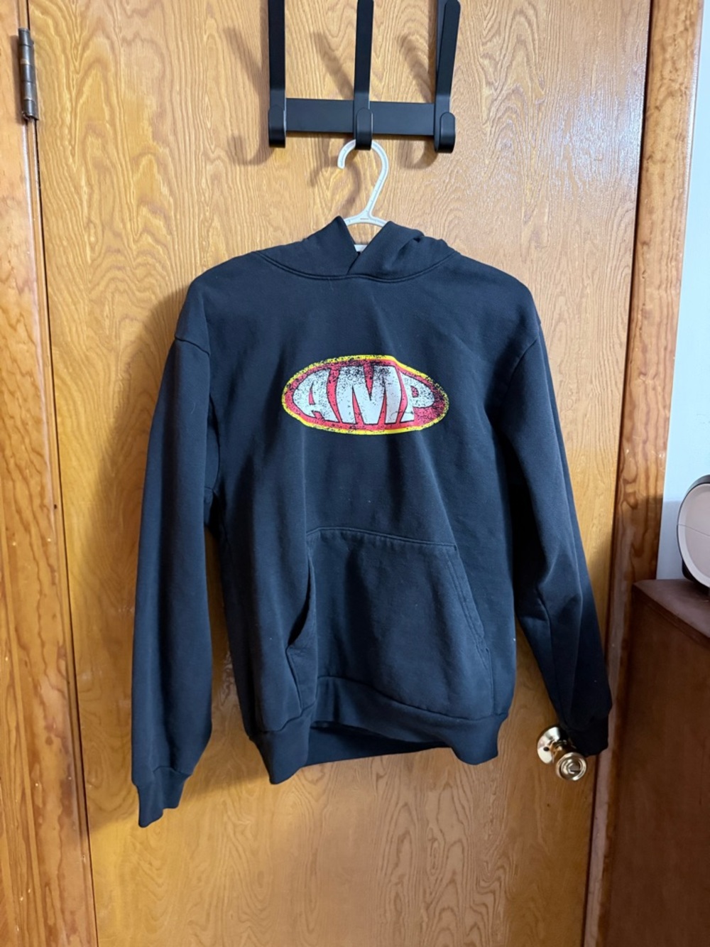 Black AMP Logo Hooded Sweater